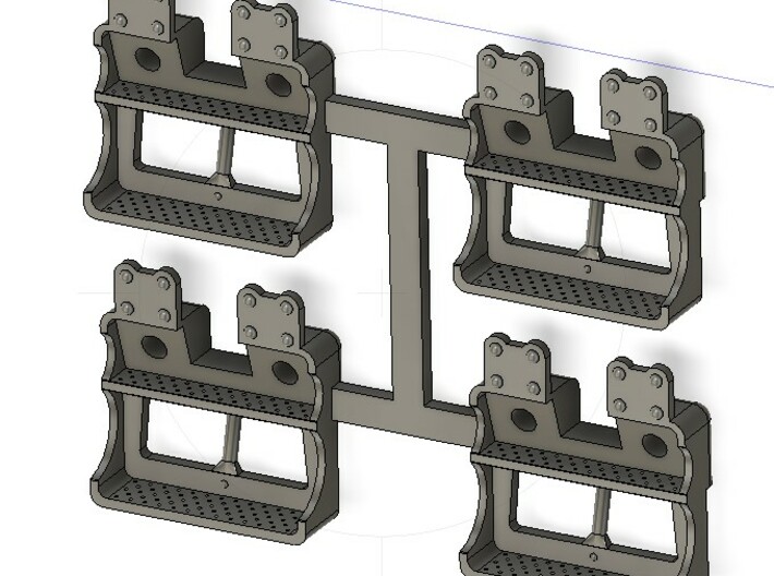S scale RDG caboose steps - 4-pack 3d printed 
