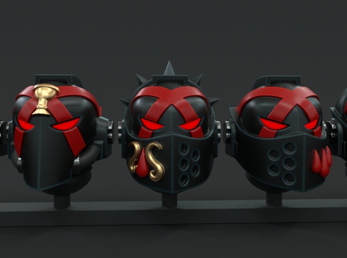 10-20x Sanguine Angel Death Team Helmets Variety 3d printed