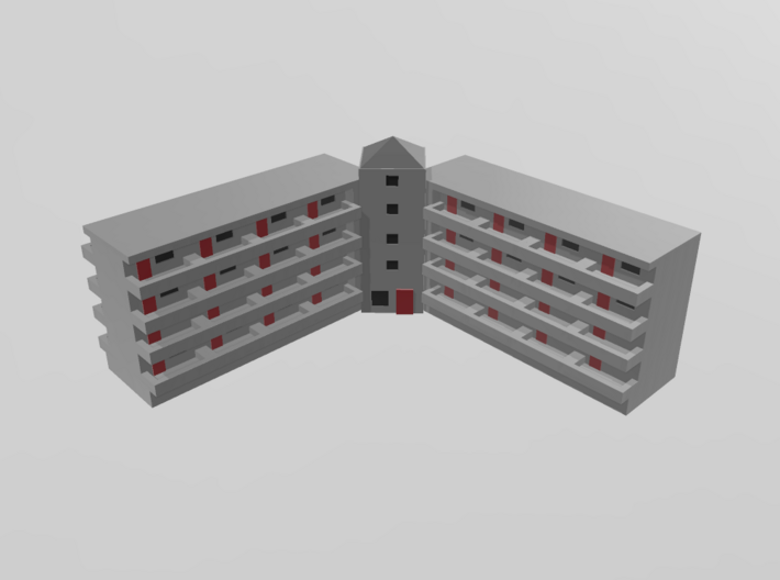 Residential Complex 1/500 3d printed