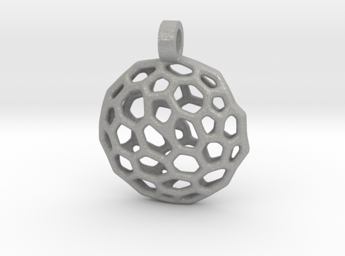 Circle Voronoi Necklace Pendant 3d printed