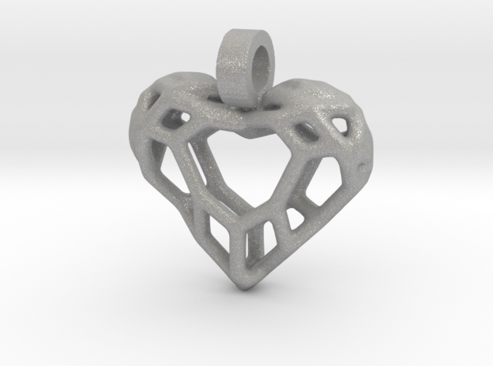 Heart Voronoi Necklace Pendant 3d printed