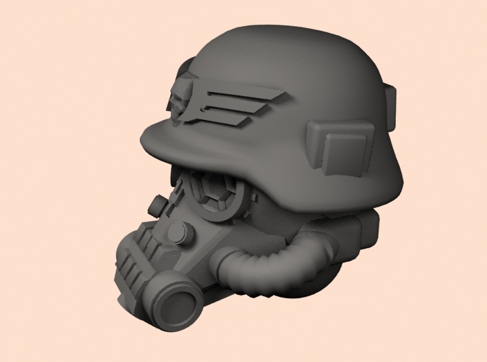 28mm SciFi German-style heads 3d printed 