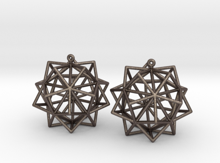 Icosahedron Star Earrings 3d printed
