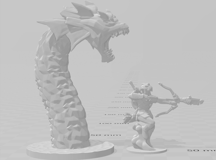 Hydra King miniature model fantasy games rpg dnd 3d printed 