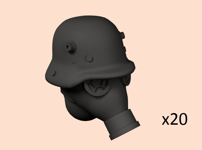 28mm WW1 German gas mask head 3d printed