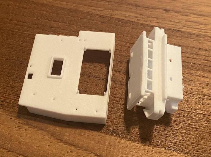 Sinekura 2, Superstructure (1:200, RC) 3d printed parts as they come printed (cargo hold not shown)