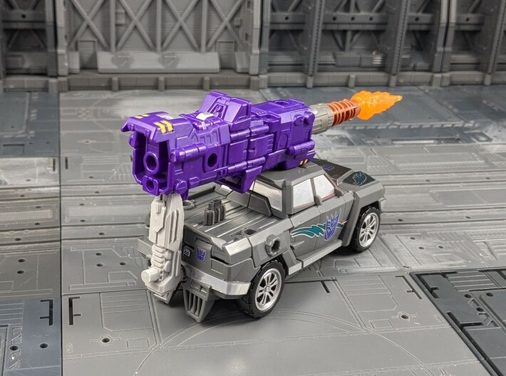 TF Combiner Wars Truck Cannon Adapter Set 3d printed Create a 5mm peg for mounting weapons