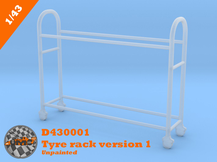 OMCD430001 Tyre rack version 1 (1/43) 3d printed OMCD430001 Unpainted