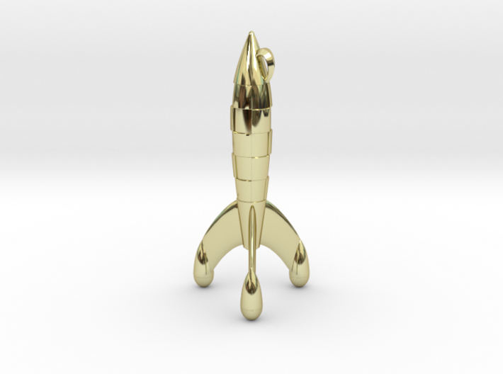 Tintin Rocket Space Pendant 3d printed