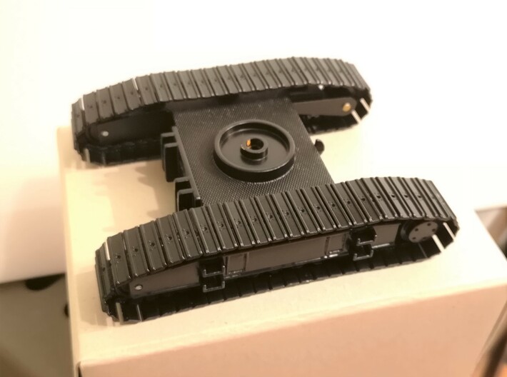 Liebherr HS88xHD - sprocket+idler for Bymo tracks 3d printed Fertig montierter und lackierter Unterwagen mit Bymo-Ketten und HFmodels-Rollen