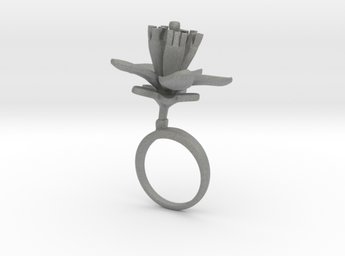 Ring with one large flower of the Lemon 3d printed