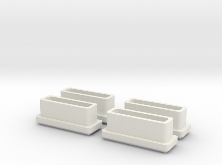 Four Bar stool leg caps (rectangle) 3d printed 