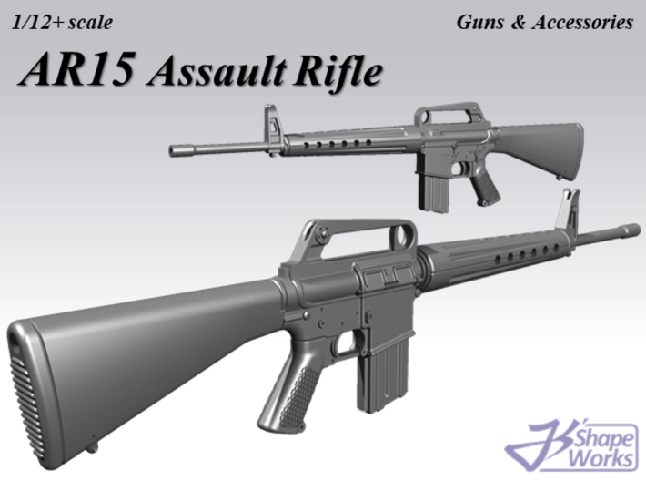 1/12+ AR15 Assault rifle 3d printed