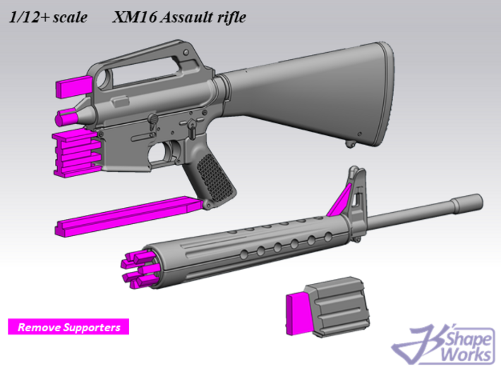 1/12+ AR15 Assault rifle 3d printed 