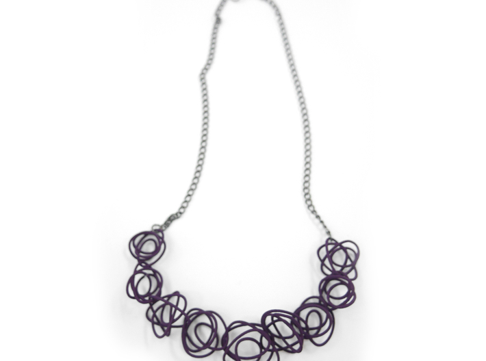 Sprouted Spirals Necklace (Chain) 3d printed Custom Dyed Colors (Midnight)