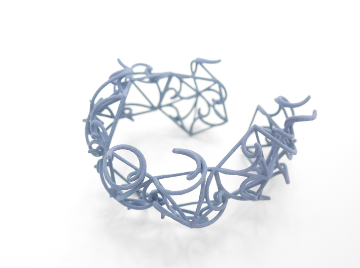 Aster Cuff 3d printed Custom Dyed Colors (Azurite)