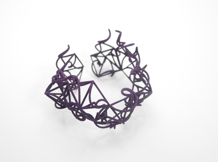Aster Cuff 3d printed Custom Dyed Colors (Midnight)