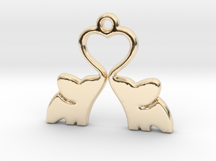 Elephant Heart Charm 3d printed