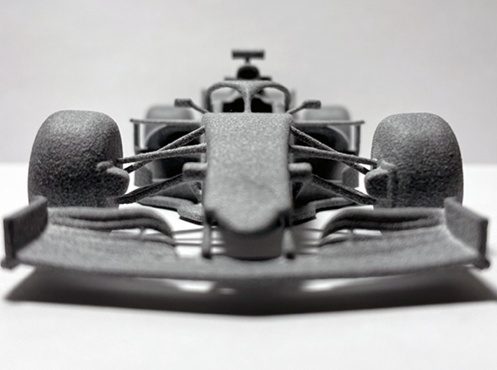 Formula 1 Car 3d printed  Photo of print. Front View, Includes Brake ducts, and detailed front wing.