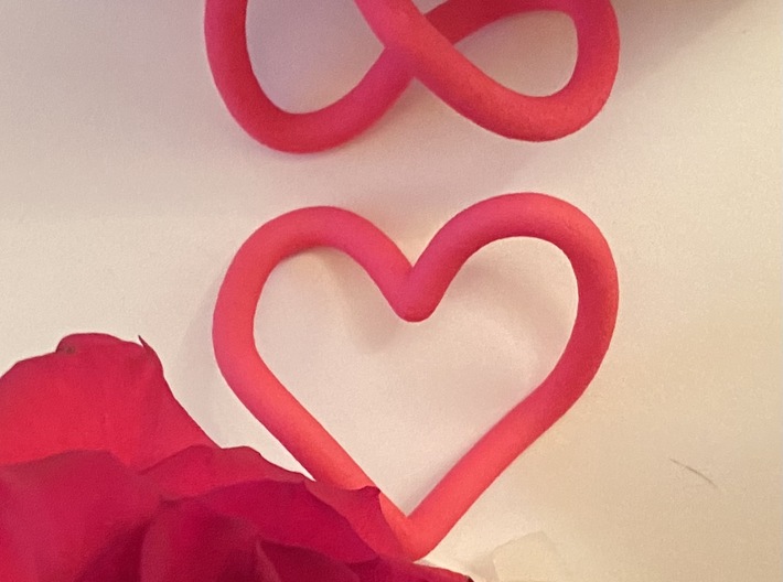 Valentines 2 Infinity Hearts (Keep 1, Gift 1) 3d printed A heart from the front, infinity from the top (Pink)