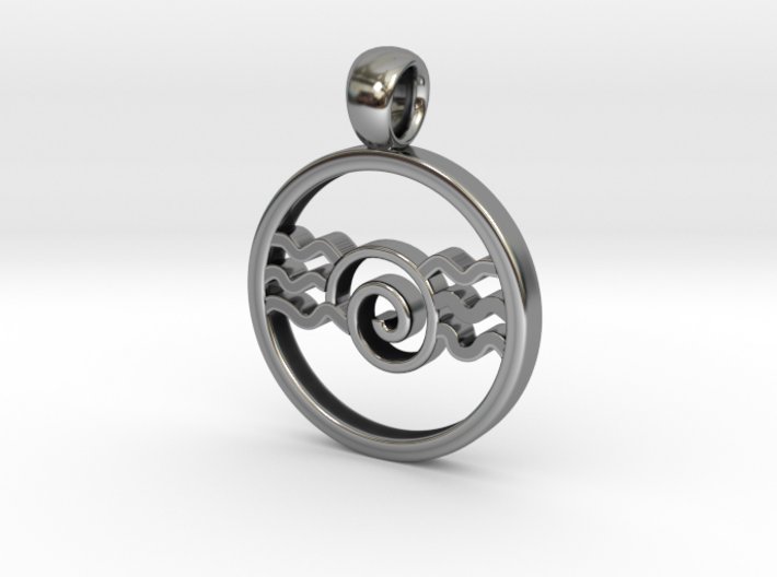 Snail and Waves Amulet 3d printed Snail and Waves Amulet