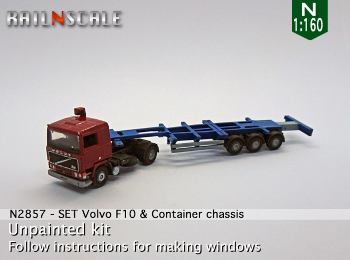SET Volvo F10 &amp; Container chassis (N 1:160) 3d printed