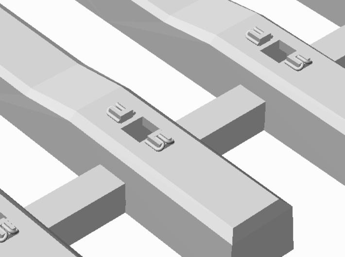 Concrete Tie Lattice - Oscale 3d printed Closeup of single tie