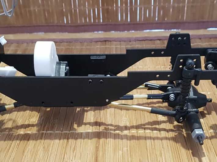 Atlas 6x6 skid for scx24 tranmission stock rod end 3d printed 