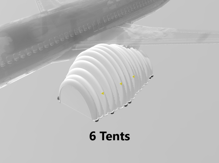Jet Engine Tent (small) (x6) 1/700 3d printed
