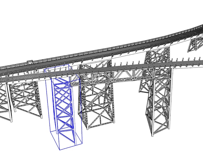 Keddie Wye Bridge Pier Tower 7 Z scale 3d printed 