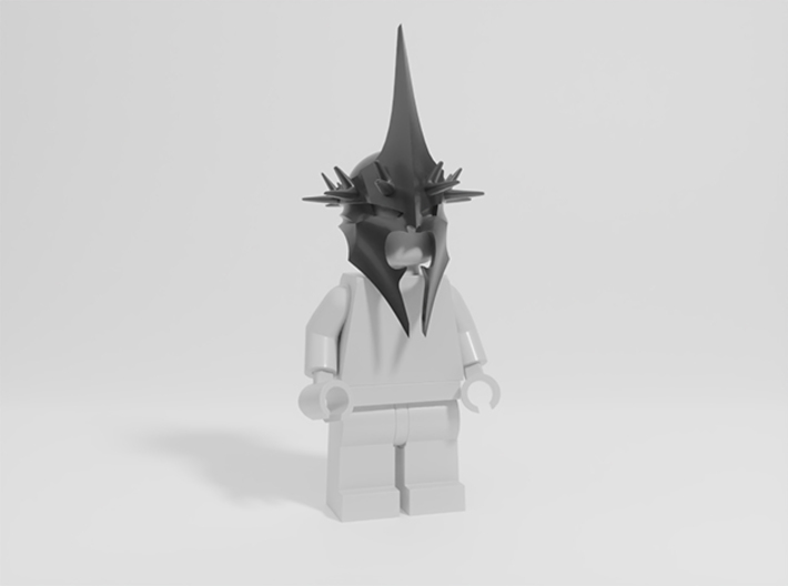 Witch Lord Helmet 3d printed 3D render, minifig not included, print comes raw &amp; unpainted