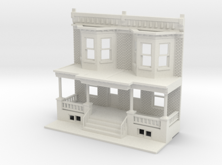 PHILLY ROW HOMES TWIN BAY WINDOW 87 3d printed