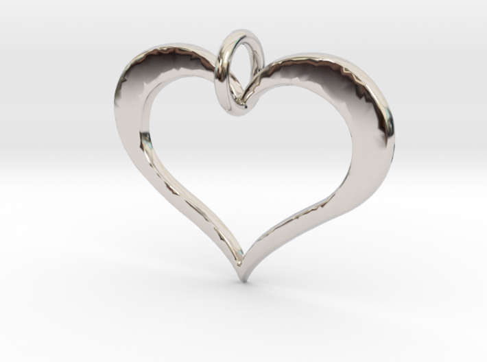 Moon heart- Makom Jewelry 3d printed