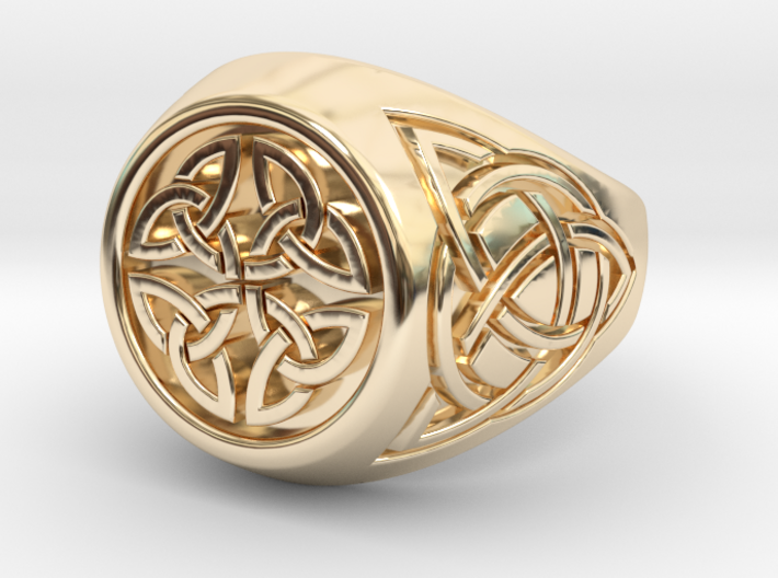 Celtic signet ring 3d printed