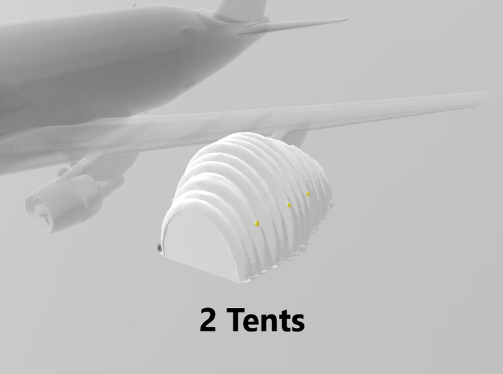 Jet Engine Tent (large) (x2) 1/700 3d printed