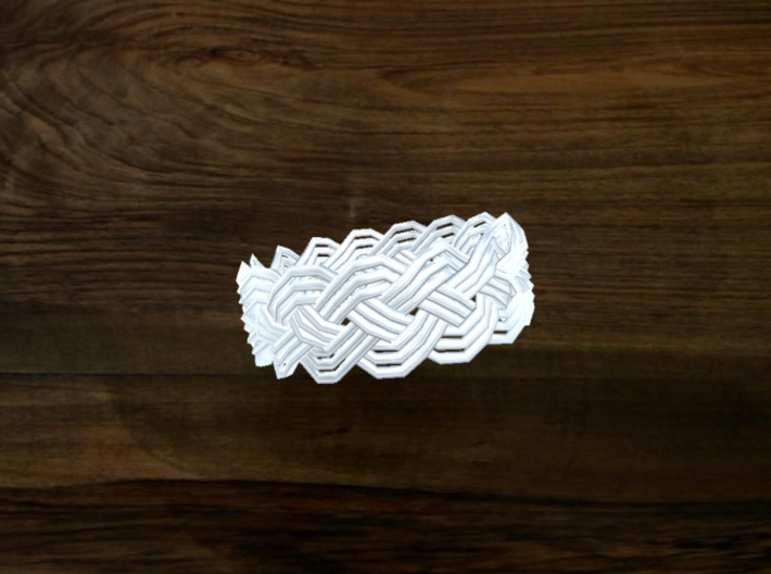 Turk's Head Knot Ring 4 Part X 15 Bight - Size 10. 3d printed 