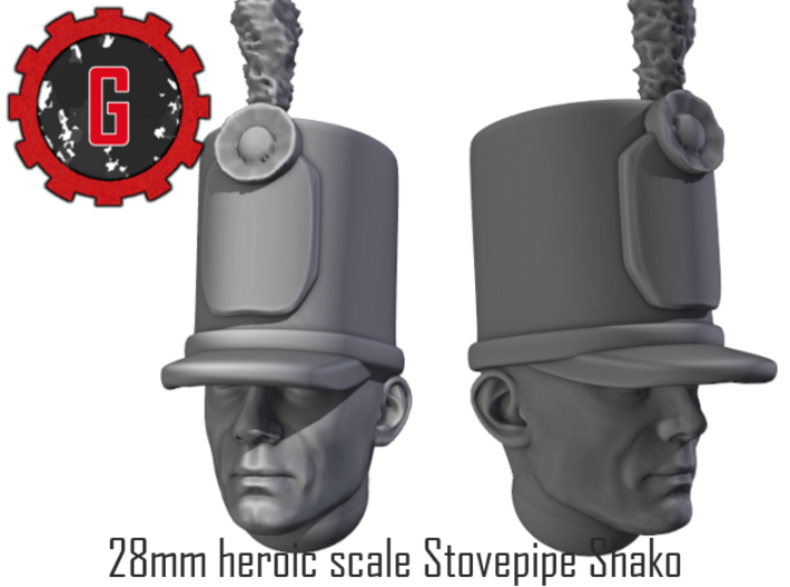28mm heroic scale Stovepipe Shako (revised) 3d printed