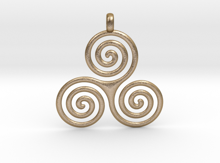 TRIPLE SPIRAL Symbolic Jewelry Pendant 3d printed