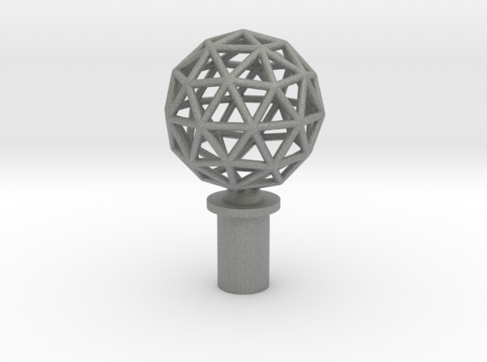 Finial Plug - geodesic sphere 3d printed