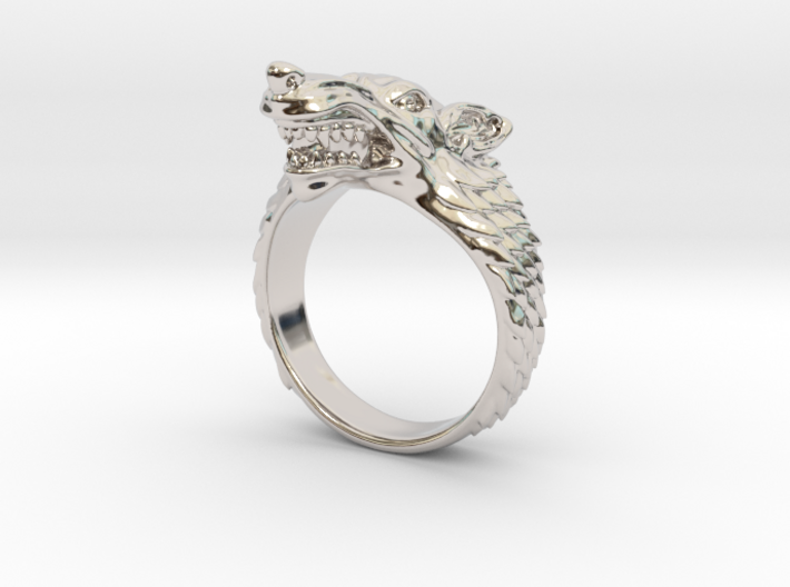 Size 12 Direwolf Ring 3d printed