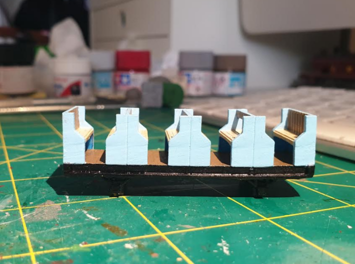 OO9 Skarloey / Talyllyn Open Coach (Long) 3d printed Fully painted long coach (home test print)