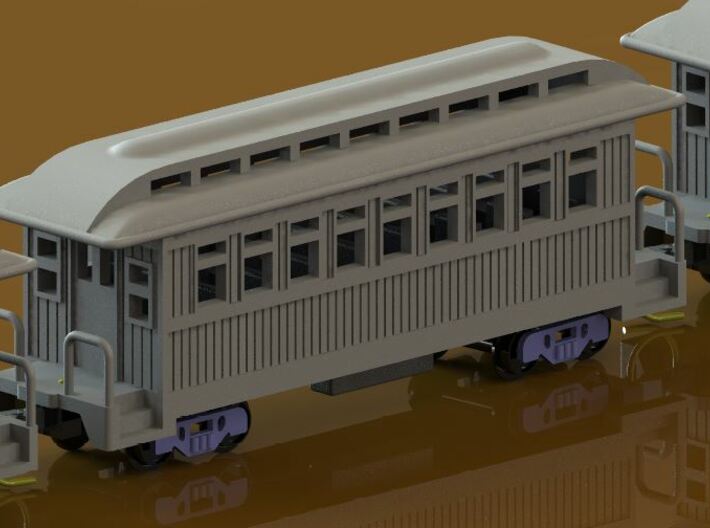 Z Scale Overton Passenger Cars 3d printed Coach
