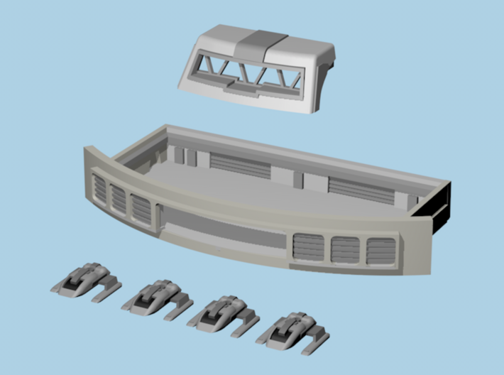 1/1400 Enterprise E O-Deck/Shuttle Bay Set 3d printed