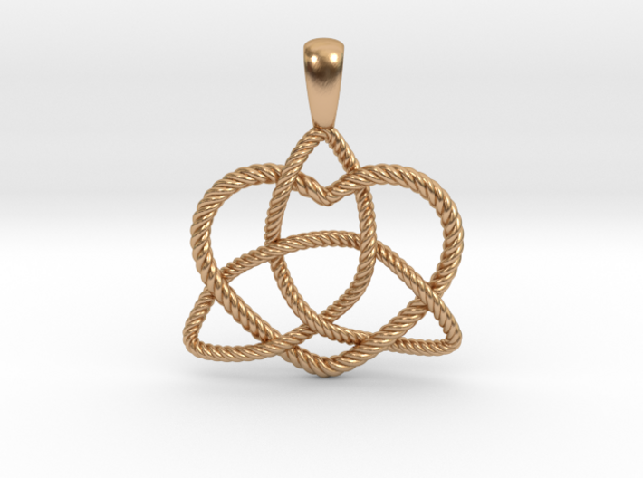 Trinity Knot with Heart Pendant 3d printed