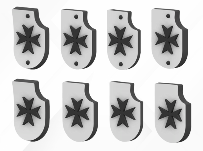 24X Veteran shields. Black Templar, Round 2 3d printed 