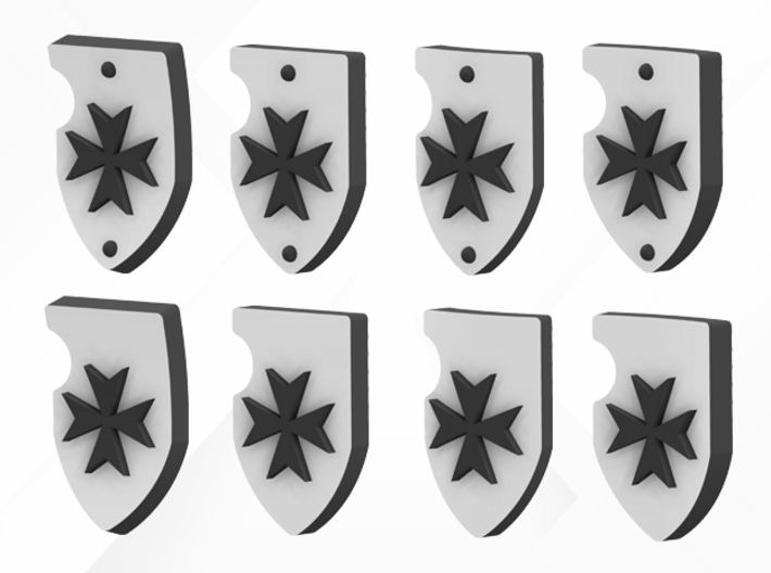 24X Veteran shields. Black Templar, Point 3 3d printed 