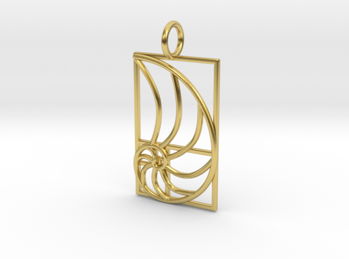 Golden Spiral Pendant - Golden Ratio-Math Jewelry 3d printed