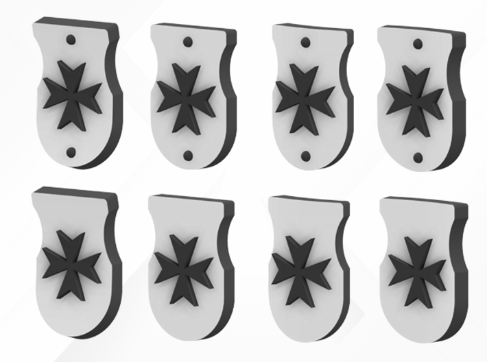 24X Veteran shields. Black Templar, Round 6 3d printed 