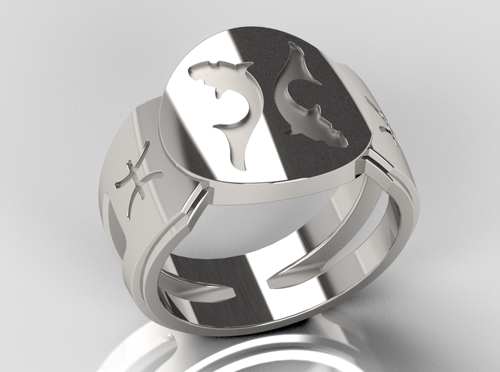 Pisces Signet Ring Lite 3d printed