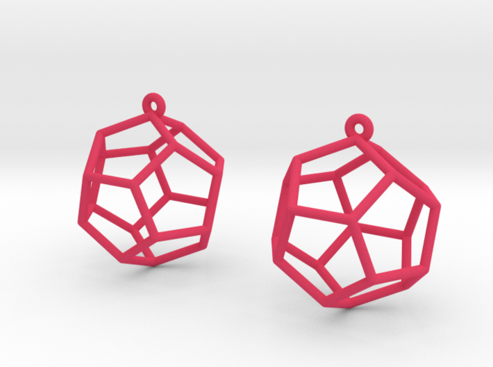 Dodecahedron Earrings 3d printed 